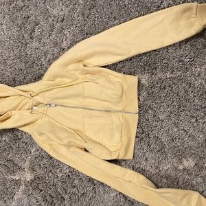 Yellow cropped hoodie